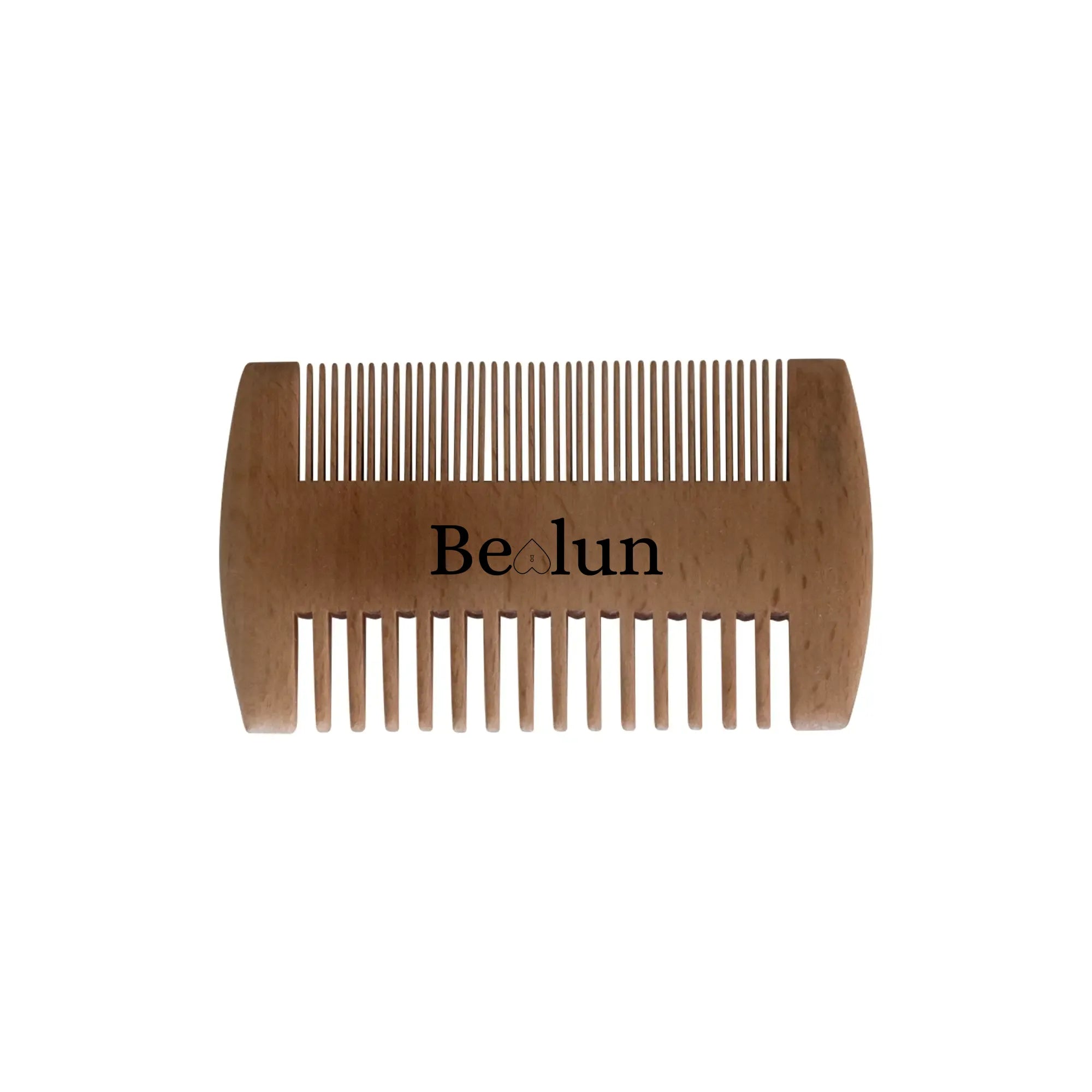 Bamboo Beard Comb – Dual - Sided Wide & Fine Tooth Eco - Friendly Comb - Bealun